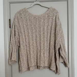 Dip Textured Cream Sweater